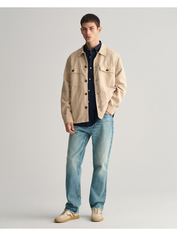 Gant - Gant REG COTTON LINEN SS SHIRT