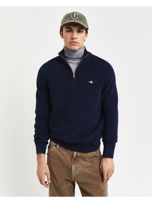 Gant - Gant COTTON WOOL RIB HALF ZIP