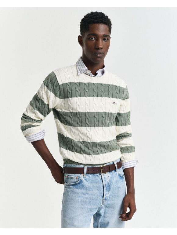 Gant - Gant STRIPED COTTON CABLE