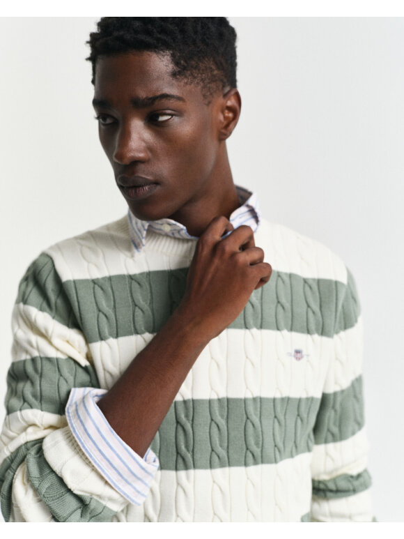 Gant - Gant STRIPED COTTON CABLE