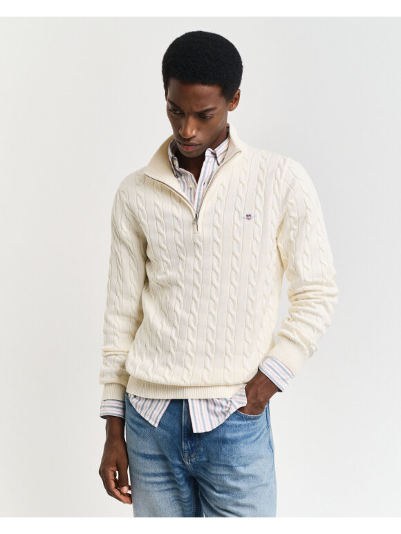 Gant - Gant COTTON CABLE HALF ZIP