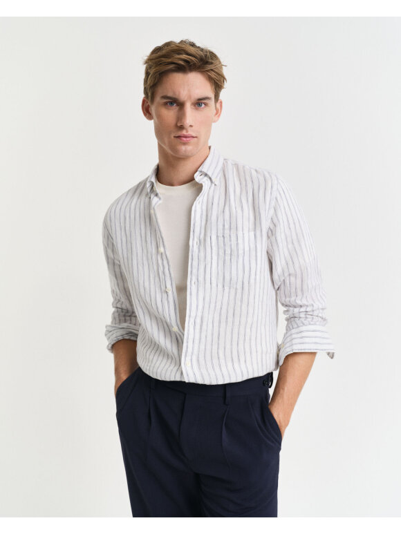 Gant - Gant REG LINEN STRIPE SHIRT