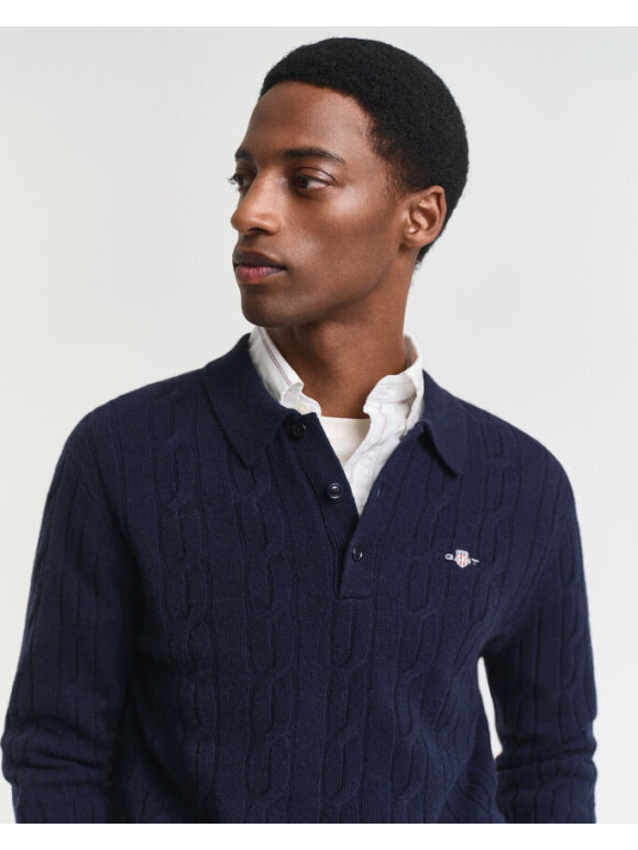 Gant - Gant LAMBSWOOL CABLE POLO