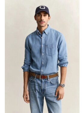 Gant - Gant COTTON LINEN INDIGO SHIRT
