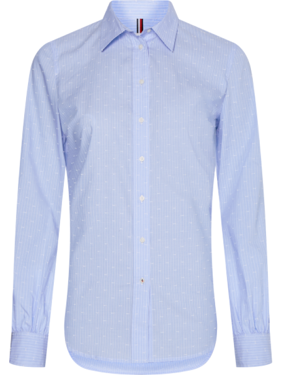 Tommy Hilfiger Dame - COTTON CLIP DOT REGULAR SHIRT