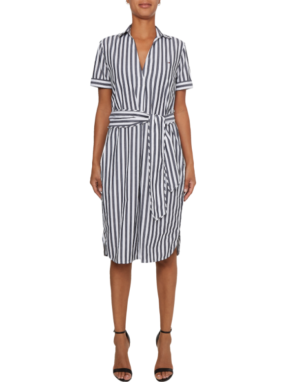 Tommy Hilfiger Dame - COT POPLIN KNEE SHIRT DRESS SS