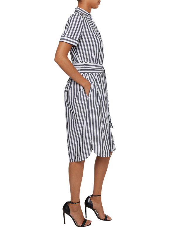 Tommy Hilfiger Dame - COT POPLIN KNEE SHIRT DRESS SS